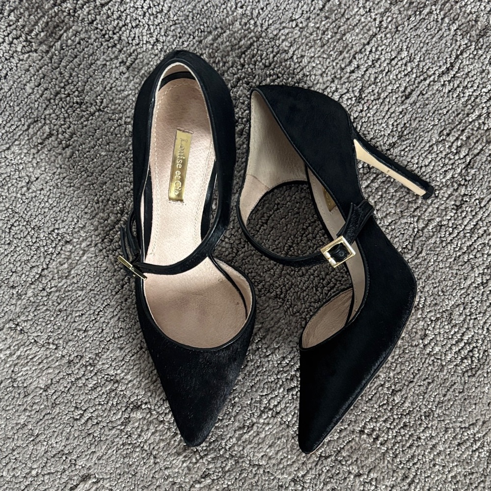 Louise et Cie Lo-Inulya Heels in Black Piccolo Pony